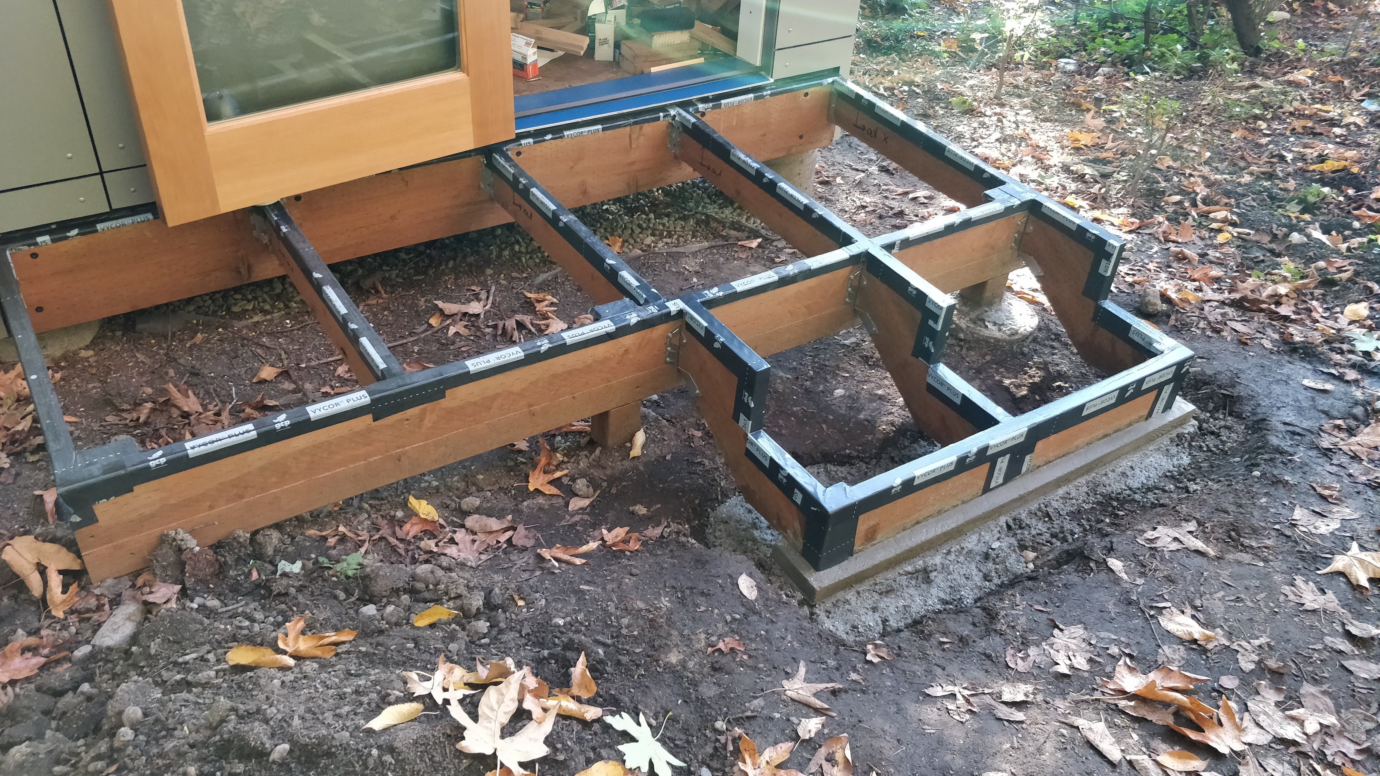 Completed deck framing