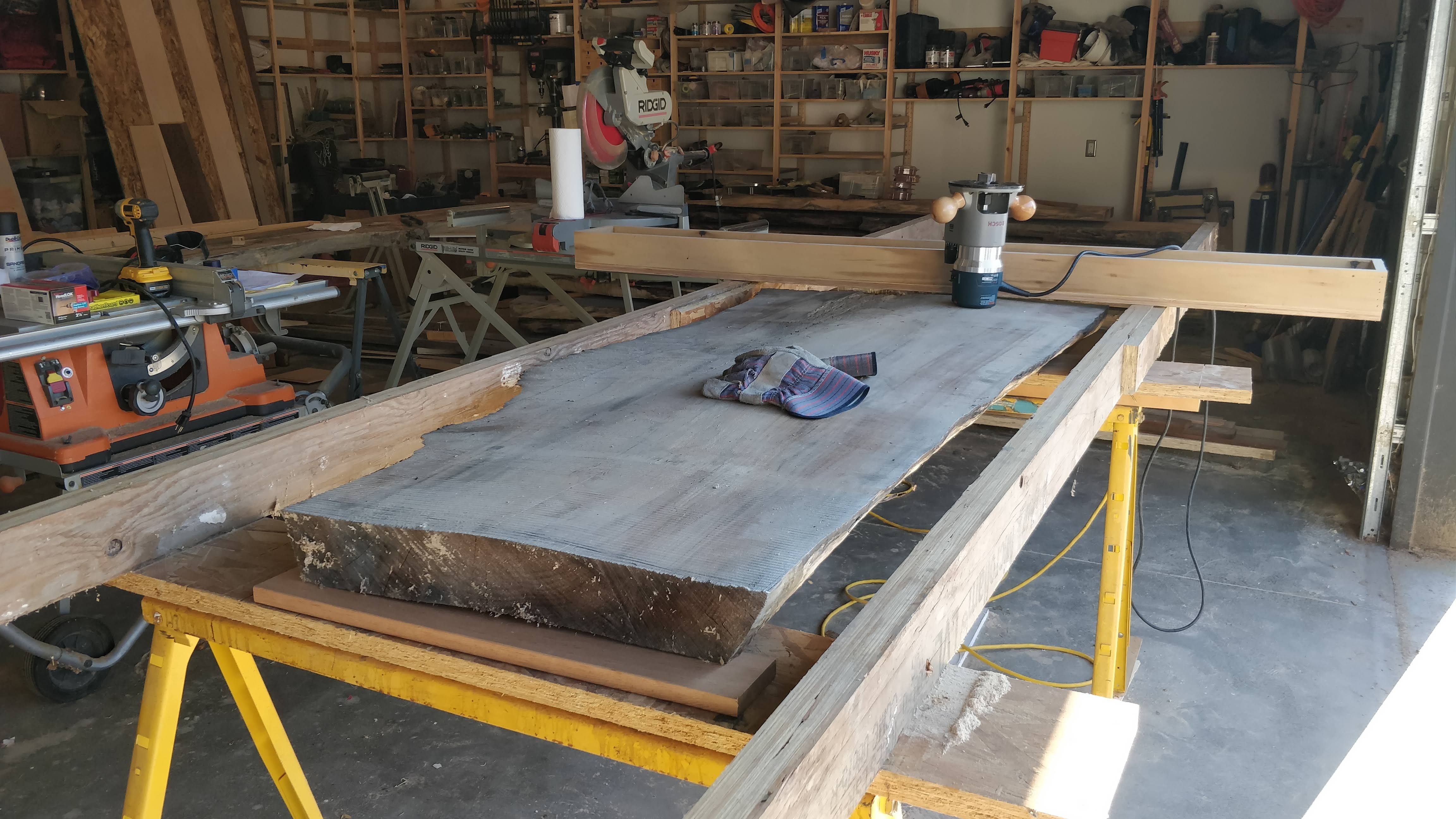 Rail-and-sled setup